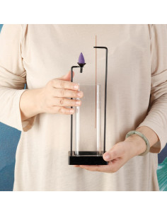 Soporte y Quemador de Incienso Hukalw Negro con Vidrio Removible 2