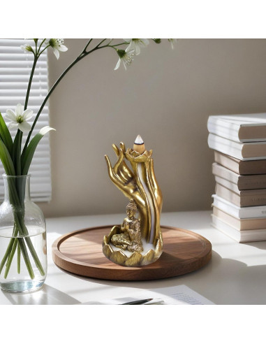Soporte de Incienso de Retroceso KalyZ@rts Mano de Buda 12.95x19.05cm