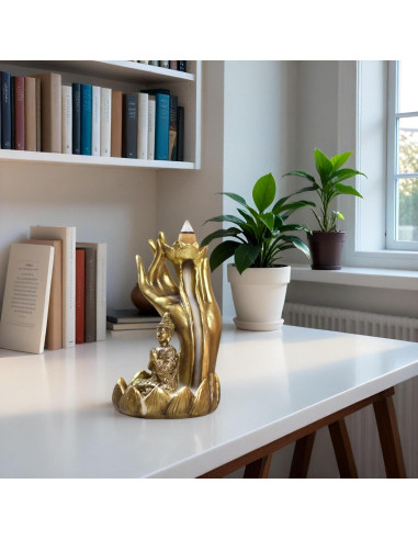 Soporte de Incienso de Retroceso KalyZ@rts Mano de Buda 12.95x19.05cm