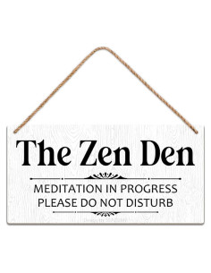 Cartel de Madera SCAZOMV Sala Zen Meditación 25.4x12.7 cm