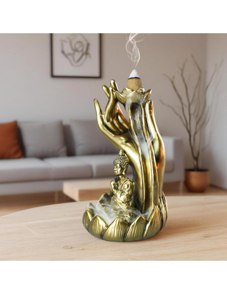 Soporte de Incienso de Retroceso KalyZ@rts Mano de Buda 12.95x19.05cm