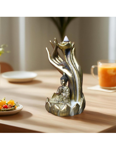 Soporte de Incienso de Retroceso KalyZ@rts Mano de Buda 12.95x19.05cm