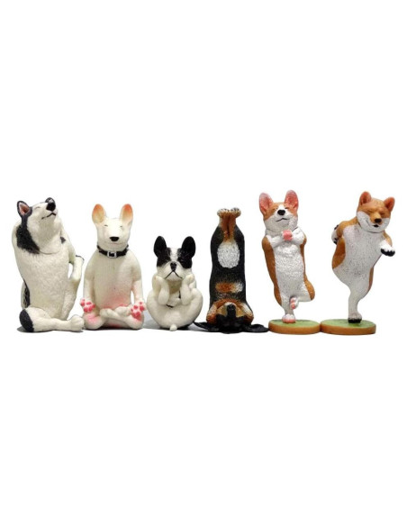 Figuritas de Perro de Yoga M Joy - Conjunto de 6 Piezas Mini