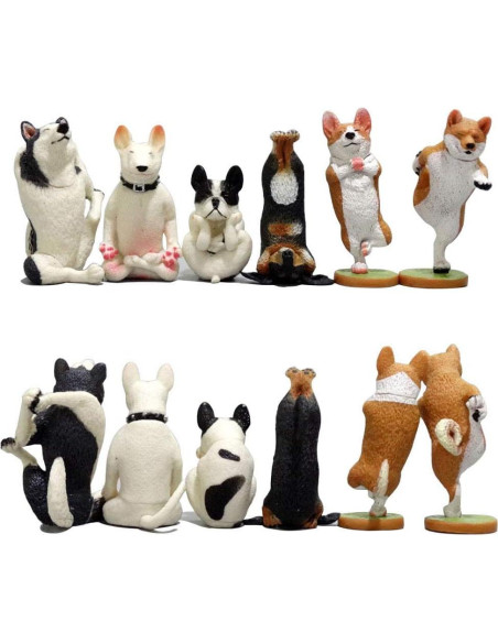 Figuritas de Perro de Yoga M Joy - Conjunto de 6 Piezas Mini