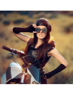 Gafas de piloto steampunk UMBRELLALABORATORY cobre con picos 2