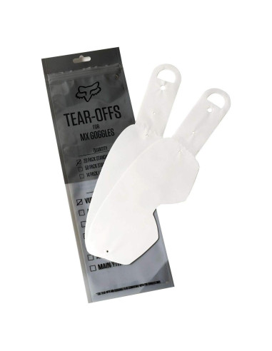 Tear Offs Fox Racing AIRSPACE/MAIN MX20 - 20PK, Claro, Único
