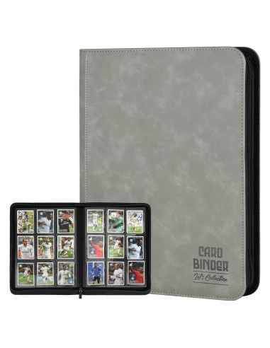 Carpeta de Cartas Arkeiliy 540 Bolsillos PU Gris