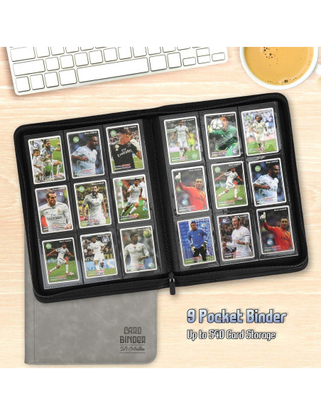 Carpeta de Cartas Arkeiliy 540 Bolsillos PU Gris