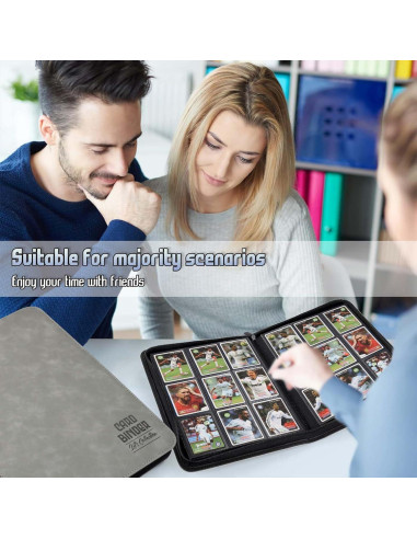 Carpeta de Cartas Arkeiliy 540 Bolsillos PU Gris