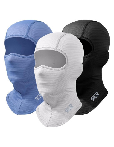 3 Piezas Balaclava Transpirable UV para Motocicleta y Deporte