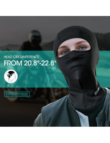 3 Piezas Balaclava Transpirable UV para Motocicleta y Deporte
