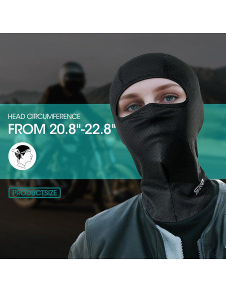 3 Piezas Balaclava Transpirable UV para Motocicleta y Deporte