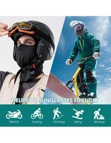 3 Piezas Balaclava Transpirable UV para Motocicleta y Deporte