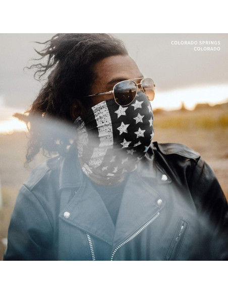 Máscara Facial Sin Costuras Indie Ridge - Bandera Americana Máscara Facial Sin Costuras Indie Ridge - Bandera Americana