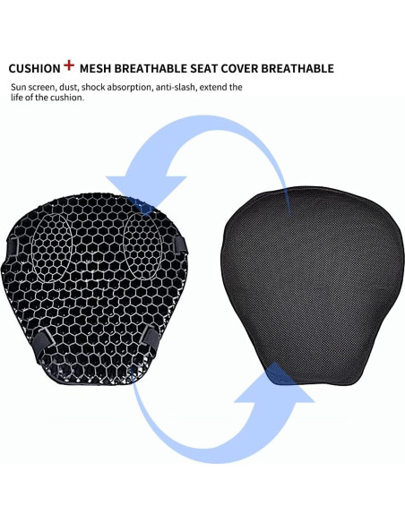 Cojín de Gel Universal ELCYCO para Asiento de Motocicleta 38x37cm