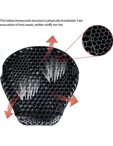 Cojín de Gel Universal ELCYCO para Asiento de Motocicleta 38x37cm