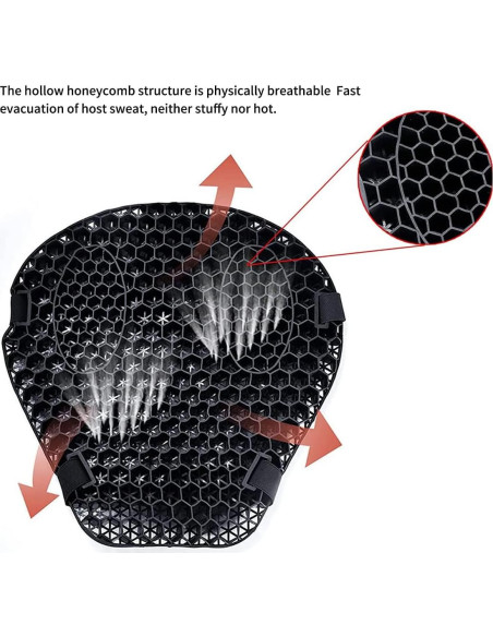 Cojín de Gel Universal ELCYCO para Asiento de Motocicleta 38x37cm