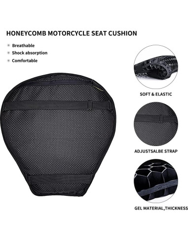 Cojín de Gel Universal ELCYCO para Asiento de Motocicleta 38x37cm