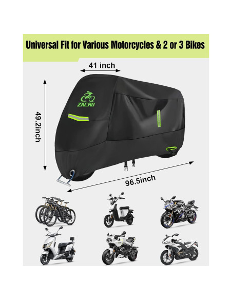 Cubierta de motocicleta Zacro 420D impermeable 245x125 cm