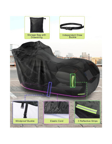 Cubierta de motocicleta Zacro 420D impermeable 245x125 cm