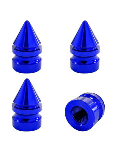4 Tapas de Válvula de Neumático de Aluminio Povtii Azul