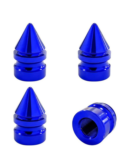 4 Tapas de Válvula de Neumático de Aluminio Povtii Azul
