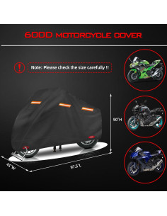 Cubierta de Motocicleta OWEEIO Impermeable 247.65x104.14cm 2
