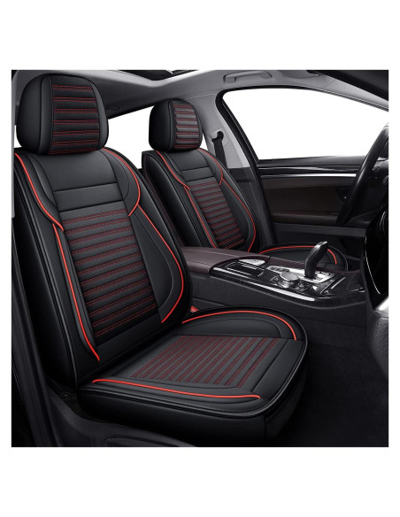 Cubre Asientos de Auto LINGVIDO, Cuero Sintético Rojo, Universal