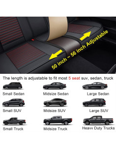 Cubre Asientos de Auto LINGVIDO, Cuero Sintético Rojo, Universal 2