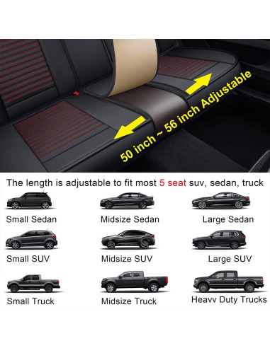 Cubre Asientos de Auto LINGVIDO, Cuero Sintético Rojo, Universal