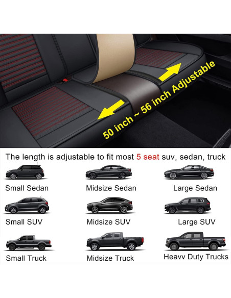 Cubre Asientos de Auto LINGVIDO, Cuero Sintético Rojo, Universal