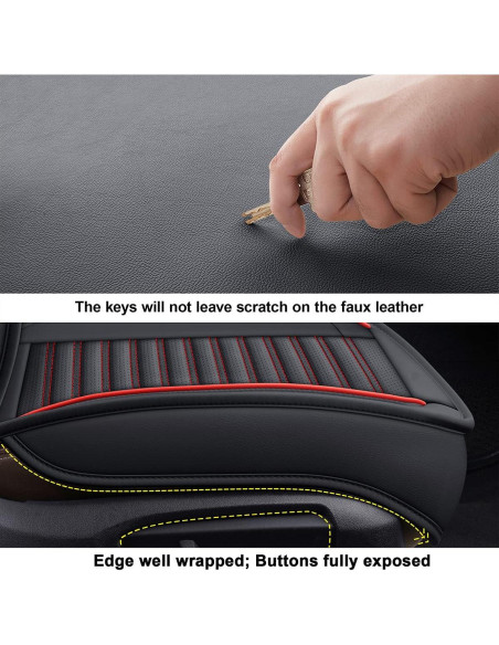 Cubre Asientos de Auto LINGVIDO, Cuero Sintético Rojo, Universal