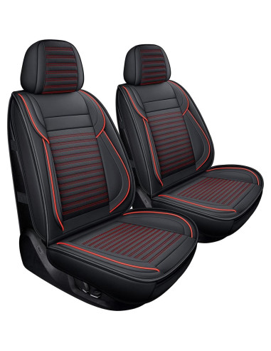 Cubre Asientos de Auto LINGVIDO, Cuero Sintético Rojo, Universal