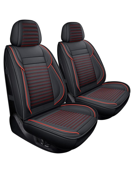 Cubre Asientos de Auto LINGVIDO, Cuero Sintético Rojo, Universal