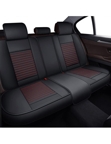 Cubre Asientos de Auto LINGVIDO, Cuero Sintético Rojo, Universal