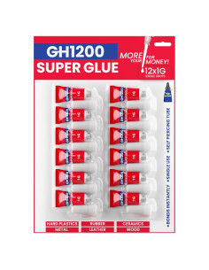 Super Pegamento Multiusos GH 1200 - 12 g, Cianoacrilato Rápido