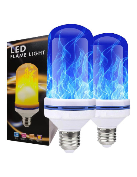 Bombillas LED E26 efecto llama azul - 2 unidades 8W