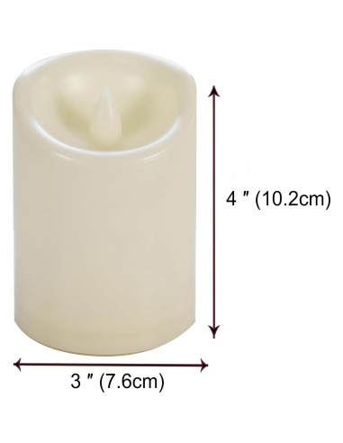 Velas LED Sin Llama a Prueba de Agua Jingtech 3x10 cm 2 Paquete