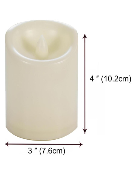 Velas LED Sin Llama a Prueba de Agua Jingtech 3x10 cm 2 Paquete