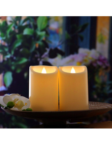 Velas LED Sin Llama a Prueba de Agua Jingtech 3x10 cm 2 Paquete