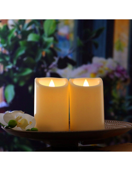 Velas LED Sin Llama a Prueba de Agua Jingtech 3x10 cm 2 Paquete