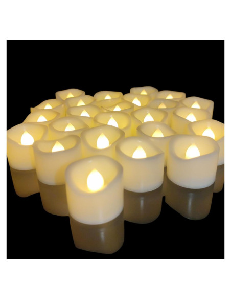 iZAN 48 Velas LED Sin Llama Blancas 3.81 cm Brillo Cálido