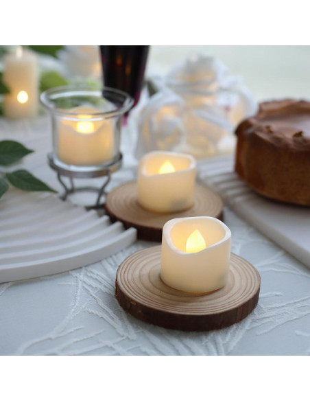 iZAN 48 Velas LED Sin Llama Blancas 3.81 cm Brillo Cálido