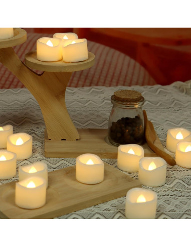 iZAN 48 Velas LED Sin Llama Blancas 3.81 cm Brillo Cálido