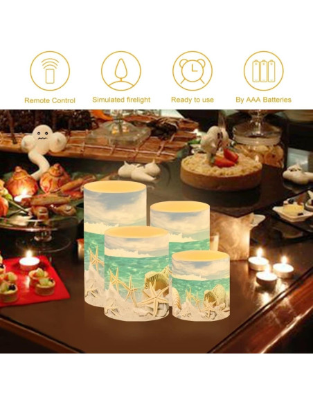Juego de 4 Velas LED Parpadeantes NETILGEN con Control Remoto