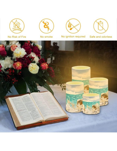 Juego de 4 Velas LED Parpadeantes NETILGEN con Control Remoto