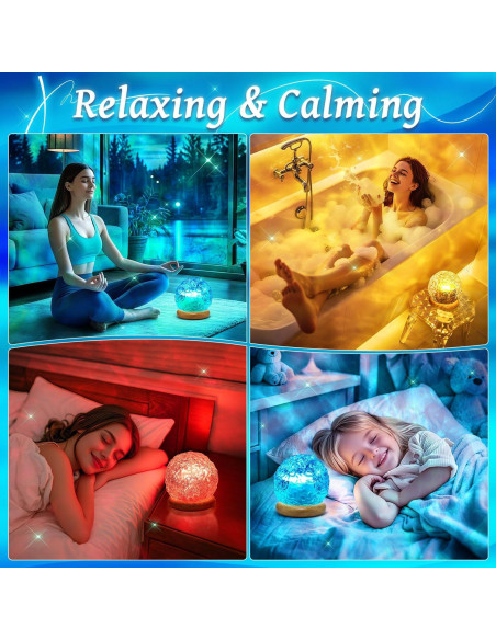 Lámpara de Cristal Proyector Oceánico 18 Colores con Control Remoto