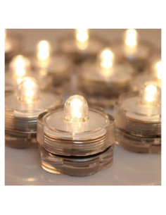 Luces LED Sumergibles AGPTEK 24 Unidades Blanco Cálido