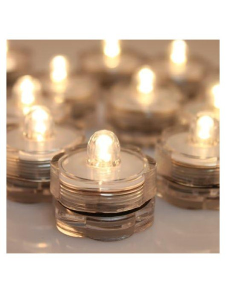 Luces LED Sumergibles AGPTEK 24 Unidades Blanco Cálido