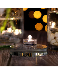 Luces LED Sumergibles AGPTEK 24 Unidades Blanco Cálido 2